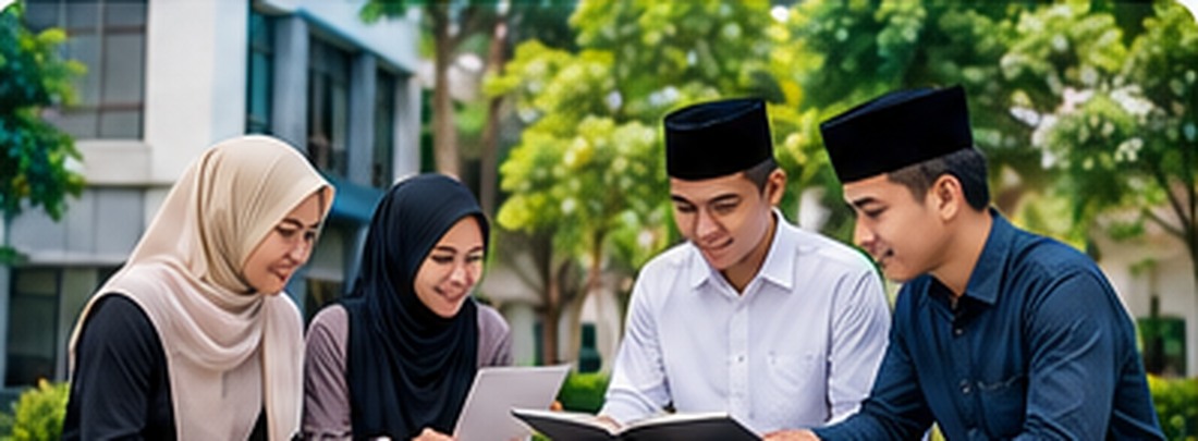 Mahasiswa berdiskusi di lingkungan kampus